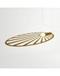 Thoro Lehdet TH.001ZL grote goud kleurige hanglamp met drie staalkabels ter bevestiging