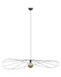 Thoro Eskola TH.012CZ grote zwarte platte golvende hanglamp van draadstaal
