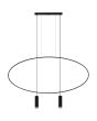 Thoro Holar TH.017 hanglamp met ovale circel en twee zwart cilindervormige spots voor een GU10 lamp