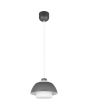 Reality Tilos antraciet grijze hanglamp met een metalen kap van 30 cm in diameter met een wit glazen binnenkap