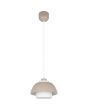 Reality Tilos warm beige hanglamp met een metalen kap van 30 cm in diameter met een wit glazen binnenkap