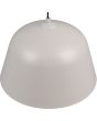 Bovenaanzicht van de kap van de Reality Tova warm grijs metalen hanglamp met kap van 30 cm in diameter met een witte binnenzijde en een katrolsysteem in de plafondkap voor de hoogte