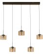 Hanglamp Tumblers LED brons champagneglas 131cm