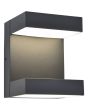 Lutec Twisto antraciet grijze wandlamp voor buiten van 15,1 cm hoog met twee draaibare LED panelen