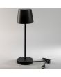 Konstsmide Vence mat zwarte tafellamp voor buiten van 32 cm hoog met touchdimmer op de kop met USB laadkabel