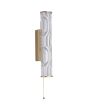 Searchlight Vibrate 33cm hoge goudkleurige buisvormige spiegellamp met trekschakelaar en witte binnenbuis en helder glazen buitenbuis met structuur