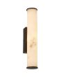 Searchlight Wales 61185-1BK zwarte wandlamp van 35cm hoog voor de badkamer met brandende marmerkleurige buisvormige LED lamp van resin