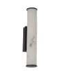 Searchlight Wales 61185-1BK zwarte wandlamp van 35cm hoog voor de badkamer met marmerkleurige buisvormige LED lamp van resin