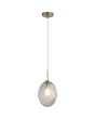 Searchlight Whirl 24141CL brandende mat messing hanglamp met gedraaid helder glazen kap