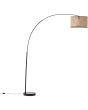 Brilliant Wiley 93138/06 zwarte booglamp met rotan kap