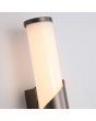 bovenzijde bronzen spiegellamp van metaal en opaal glas met een hoogte van 37 cm
