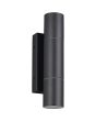 Trio Yamuna antraciet grijze cilindervormige up down wandlamp voor buiten van 23cm hoog voor smalle GU10 35mm lampjes
