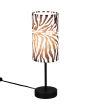 Brandende Reality Zebara tafellamp van 36 cm hoog met ronde kap van textiel met een zebra huid print