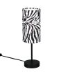 Reality Zebara tafellamp van 36 cm hoog met ronde kap van textiel met een zebra huid print