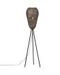 Trio Ziva 465300104 brandende zwarte tripod met omgekeerde kegelvormige bronzen kap van gevlochten metaal