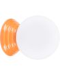 Sollux Zori oranje badkamerlamp voor wand of plafondmontage met een wit glazen bol van 12 cm in diameter