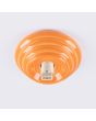 Fitting van de Sollux Zori oranje badkamerlamp voor wand of plafondmontage met een wit glazen bol van 12 cm in diameter