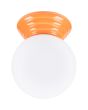 Sollux Zori oranje badkamerlamp voor wand of plafondmontage met een wit glazen bol van 12 cm in diameter