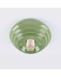 Fitting van de Sollux Zori groene badkamerlamp voor wand of plafondmontage met een wit glazen bol van 12 cm in diameter