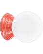 Sollux Zori perzikkleurige badkamerlamp voor wand of plafondmontage met een wit glazen bol van 12 cm in diameter