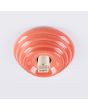 Fitting van de Sollux Zori perzikkleurige badkamerlamp voor wand of plafondmontage met een wit glazen bol van 12 cm in diameter