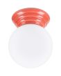 Sollux Zori perzikkleurige badkamerlamp voor wand of plafondmontage met een wit glazen bol van 12 cm in diameter