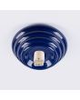 Fitting van de Sollux Zori blauwe badkamerlamp voor wand of plafondmontage met een wit glazen bol van 12 cm in diameter