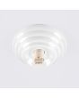 Fitting van de Sollux Zori witte badkamerlamp voor wand of plafondmontage met een wit glazen bol van 12 cm in diameter