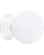 Sollux Zori witte badkamerlamp voor wand of plafondmontage met een wit glazen bol van 12 cm in diameter