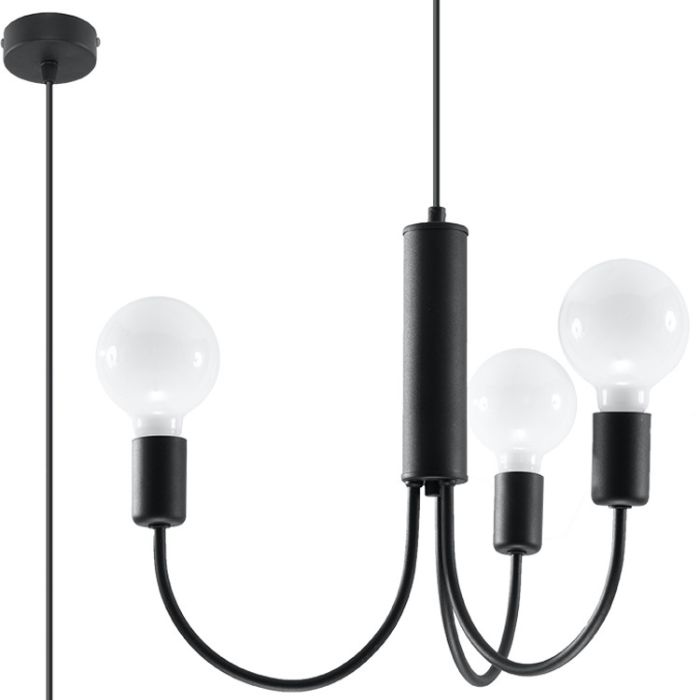 Sollux Piccolo SL.0856 zwarte kroonluchter