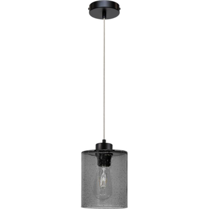 Britop Zefir 111870104 zwart hanglamp met zwart druppelglas