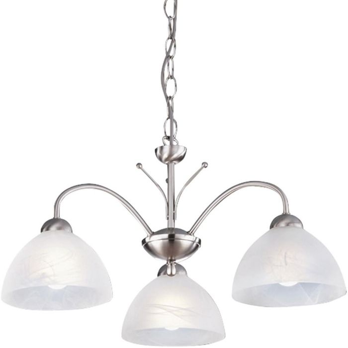Searchlight Milanese 1133-3SS staal kleurige kroonluchter
