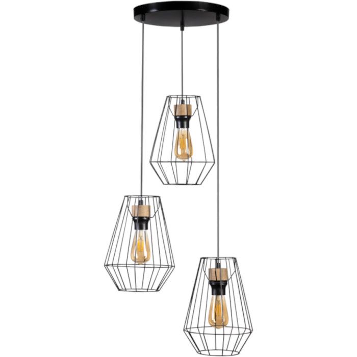 Britop Endorfina 1321304R hanglamp met drie kappen van metaaldraad