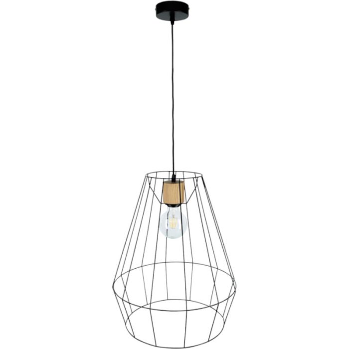 Britop Endorfina 132219104 hanglamp van metaaldraad en eikenhout