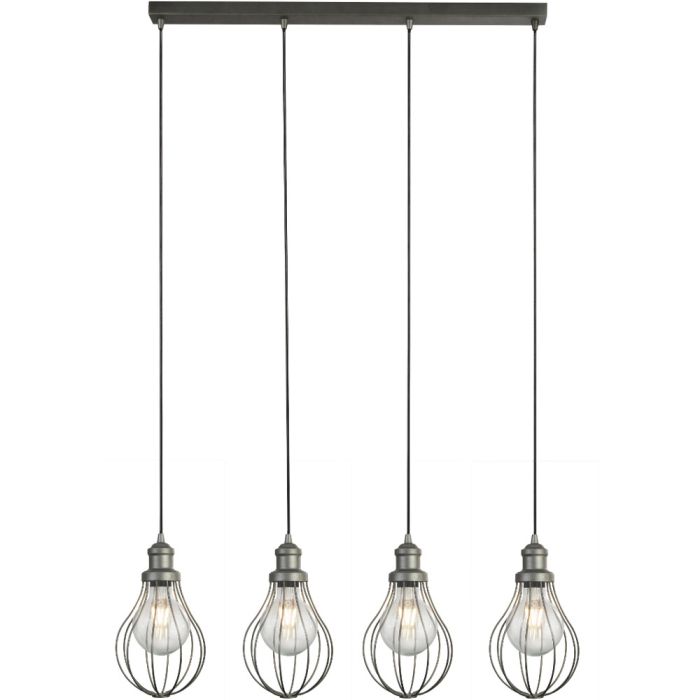 Searchlight Balloon Cage 1384-4PW tin kleurige hanglamp