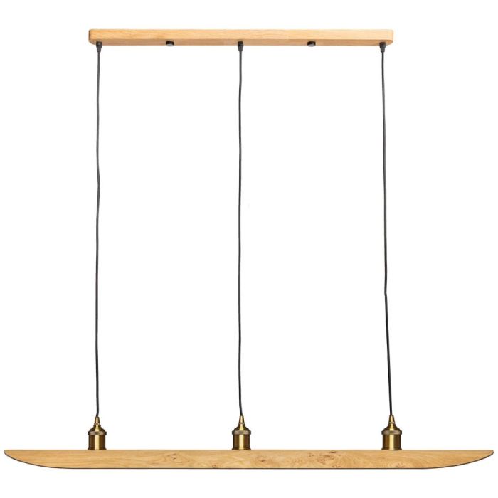 Elobra Colombia retro 139493 eikenhouten hanglamp met bronzen fittingen