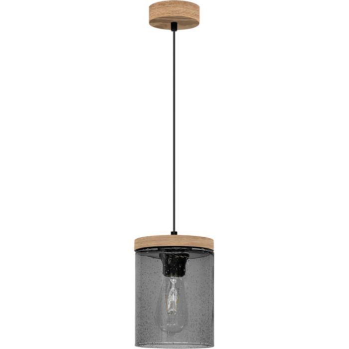 Britop Monsun 161859151 grenen hanglamp met zwart druppelglas