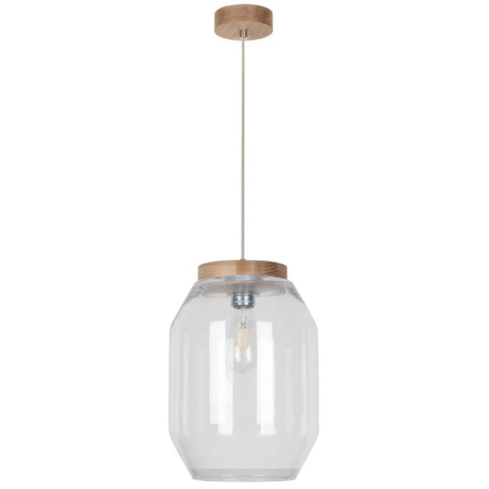 Britop Vaso 169010174 eikenhouten hanglamp met glazen kap