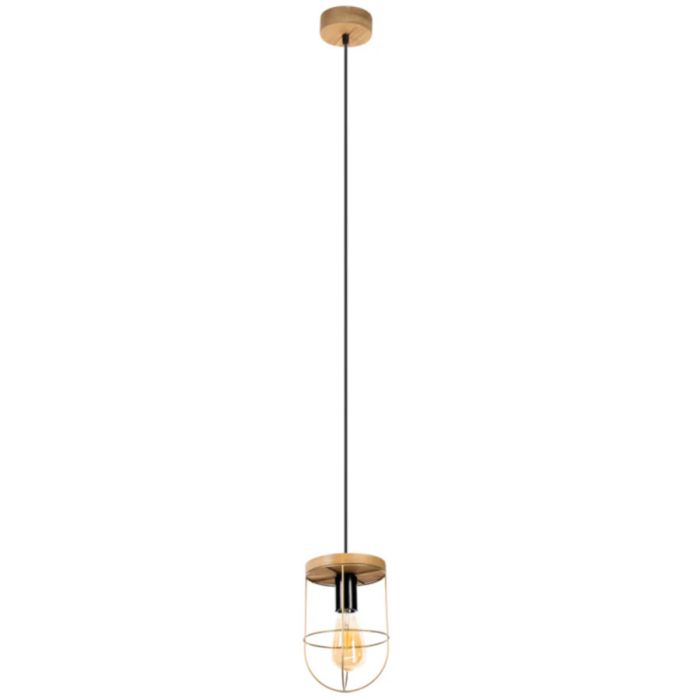Britop Netuno 1811059151 zwart met goud hanglamp met grenenhout