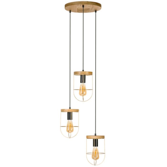 Britop Netuno 1811059351R zwart met goud hanglamp met grenen