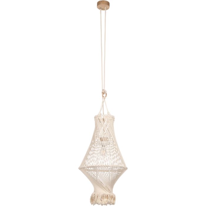Britop Reve 18117174 hanglamp van macrame touw en eikenhout