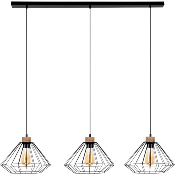 Britop Raquelle 187119304 zwarte hanglamp met eikenhout