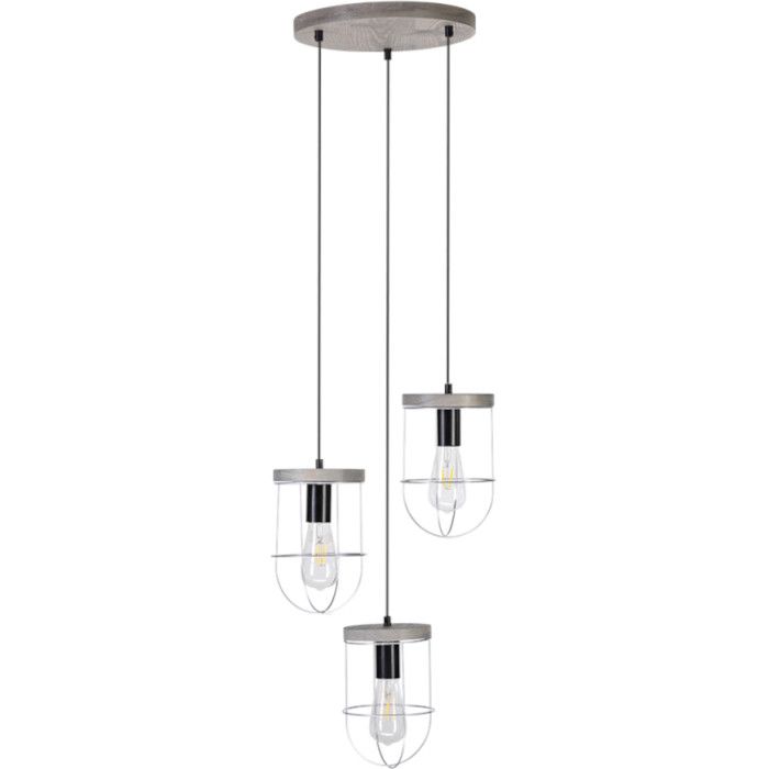 Britop Netuno 1871759357R zwart met zilver hanglamp met grijs grenen