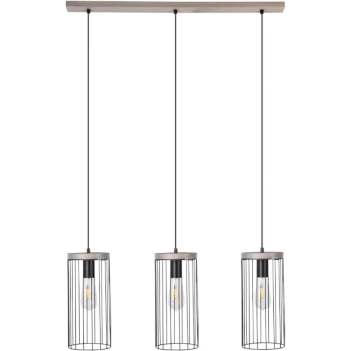 Britop Timeo 195109357 zwarte hanglamp met grijs grenen