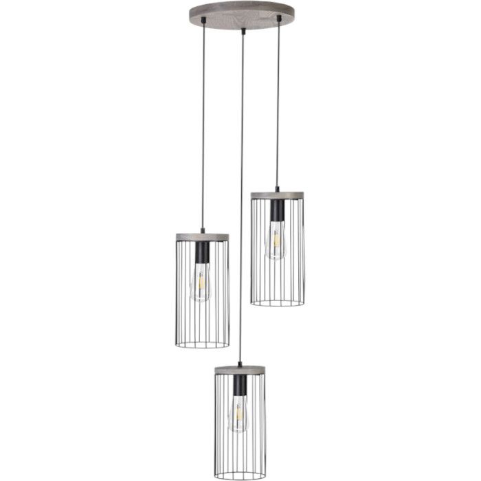 Britop Timeo 195109357R zwarte hanglamp met grijs grenen