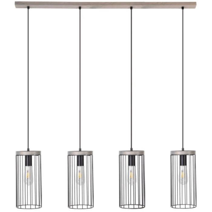 Britop Timeo 195109457 zwarte hanglamp met grijs grenen
