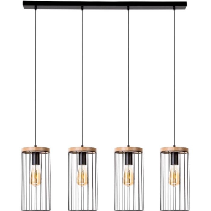 Britop Timeo 19619404 zwarte hanglamp met eikenhout