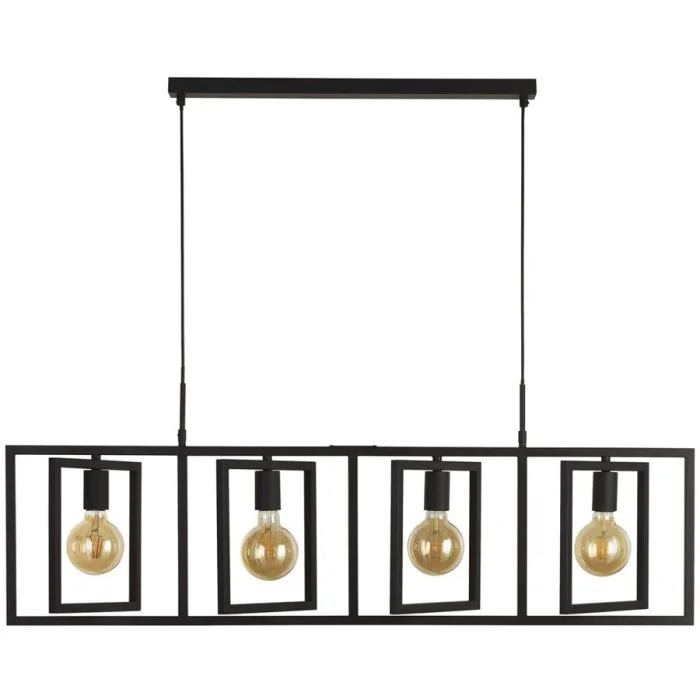 Searchlight Plaza 23203-4BK zwarte hanglamp