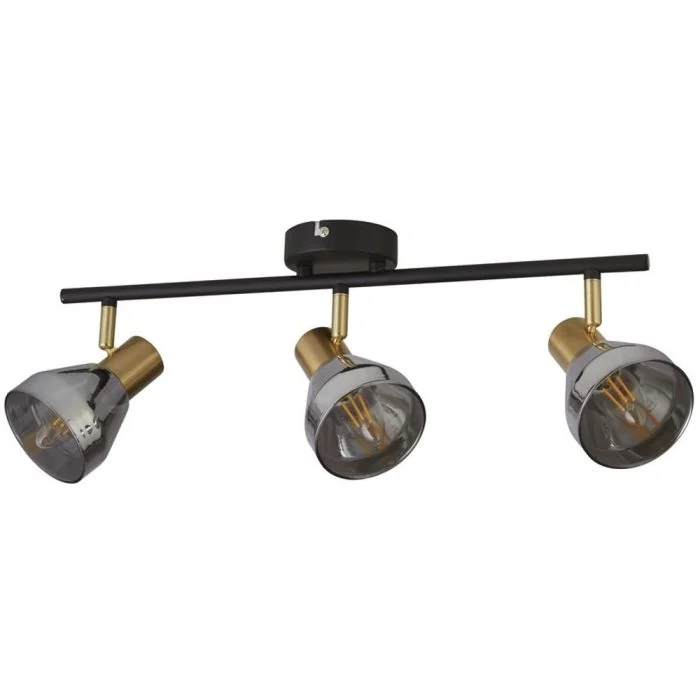 Searchlight Westminster 23801-3SM zwart met messing spot met rookglas