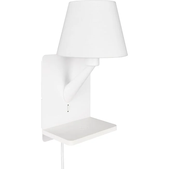 Trio Comfort 262670131 witte wandlamp met inductief laadstation